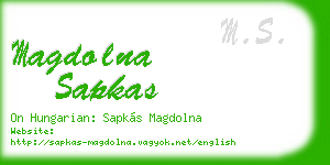 magdolna sapkas business card